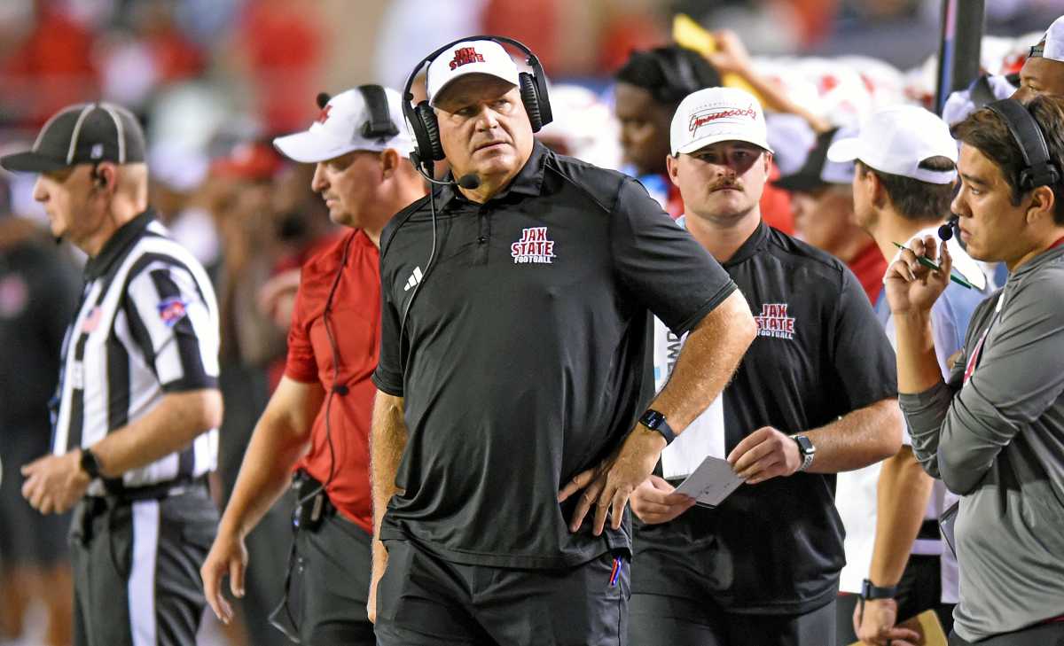 Rich Rodriguez looking back toward the sideline (10th Oct., 2023)